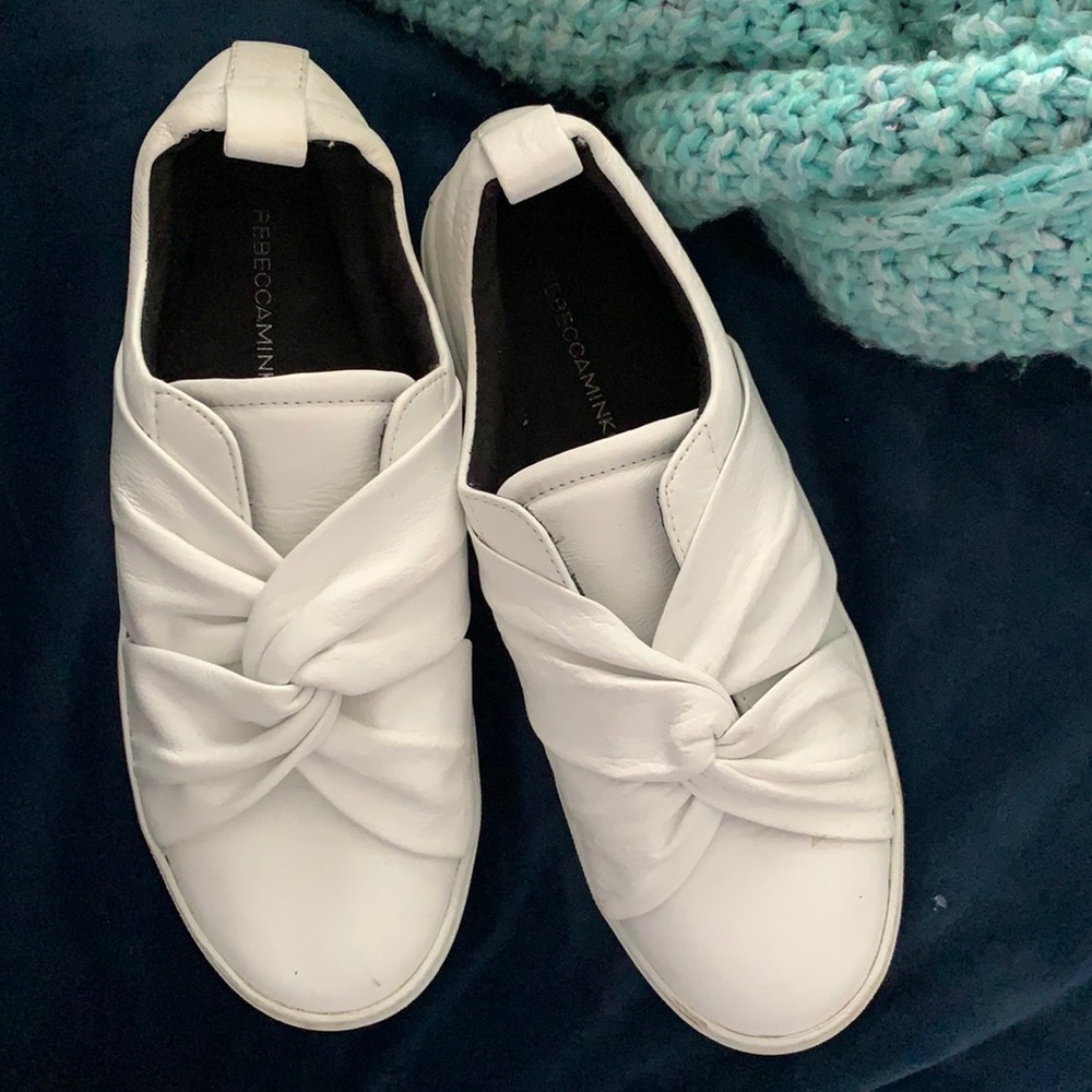 Rebecca Minkoff White Leather Slip-On Sneakers